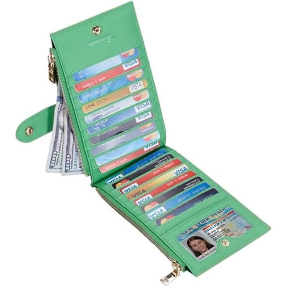 Womens Wallet RFID Blocking Bifold Multi Card Case Wallet with Zipper Pocket - Picture 5 of 5